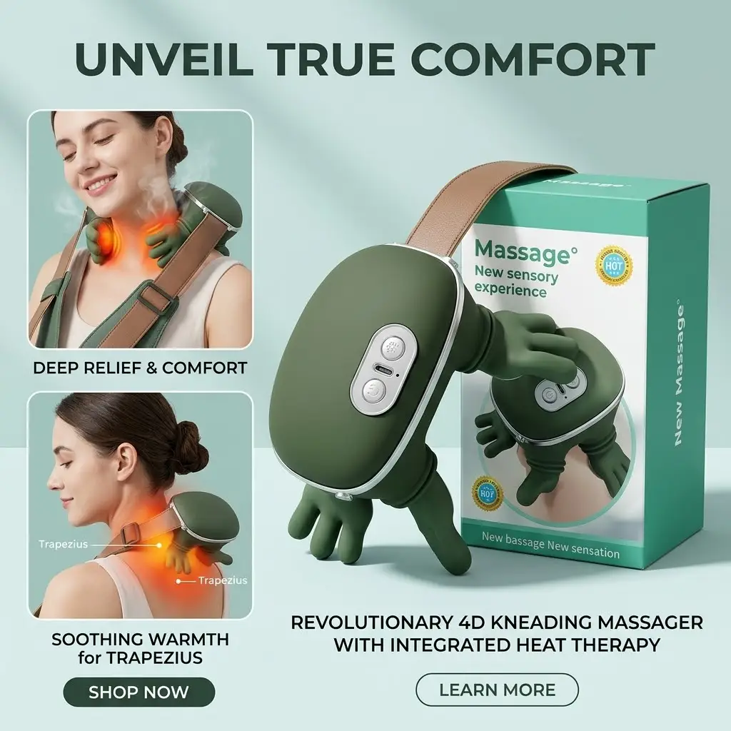 4D Kneading Neck & Body Massager with Heat Therapy & Intelligent Modes | Sharing Store