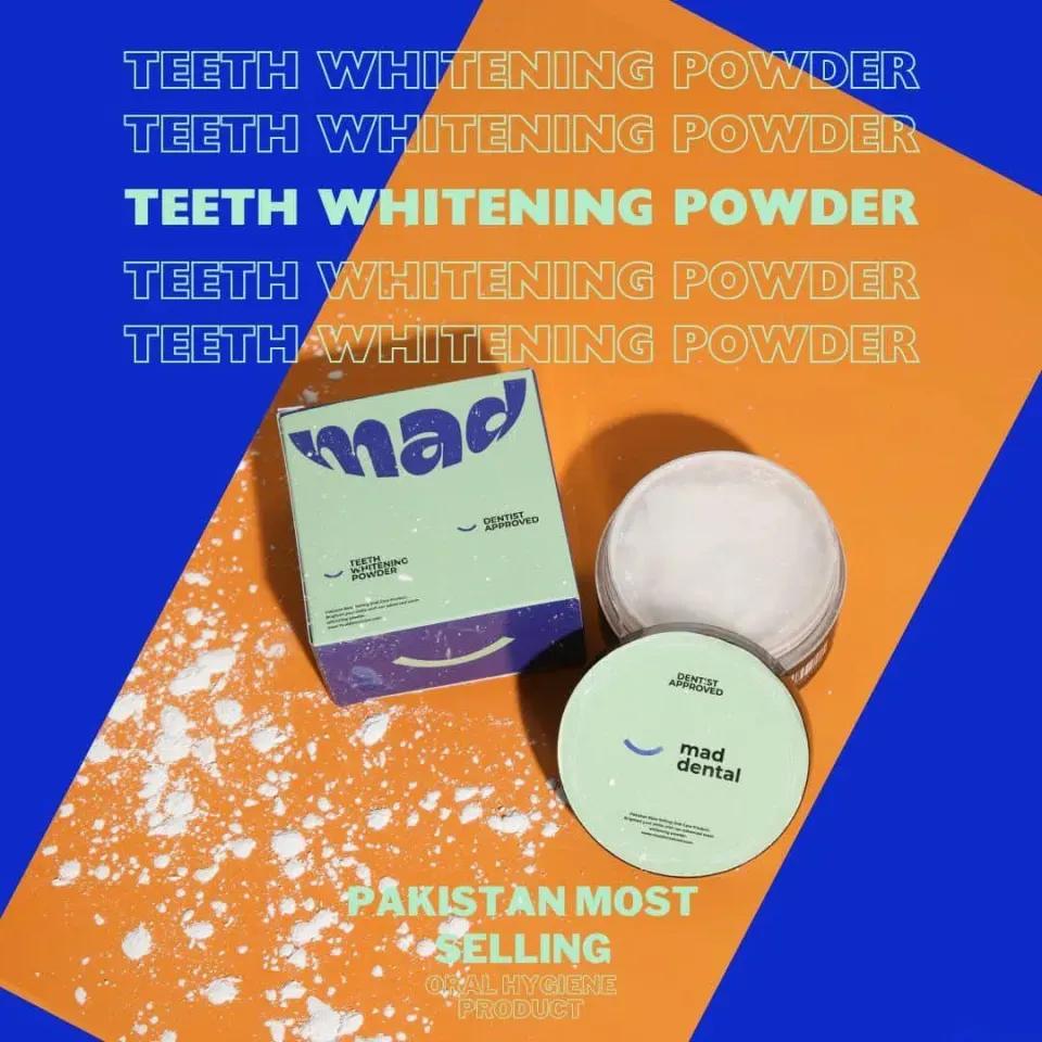 Mad Dental Teeth Whitening Powder 50ml Dentist Approved