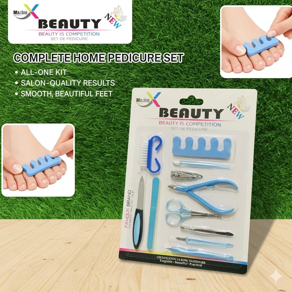All-One Nail & Foot Pedicure Kit with Stainless Steel Tools
