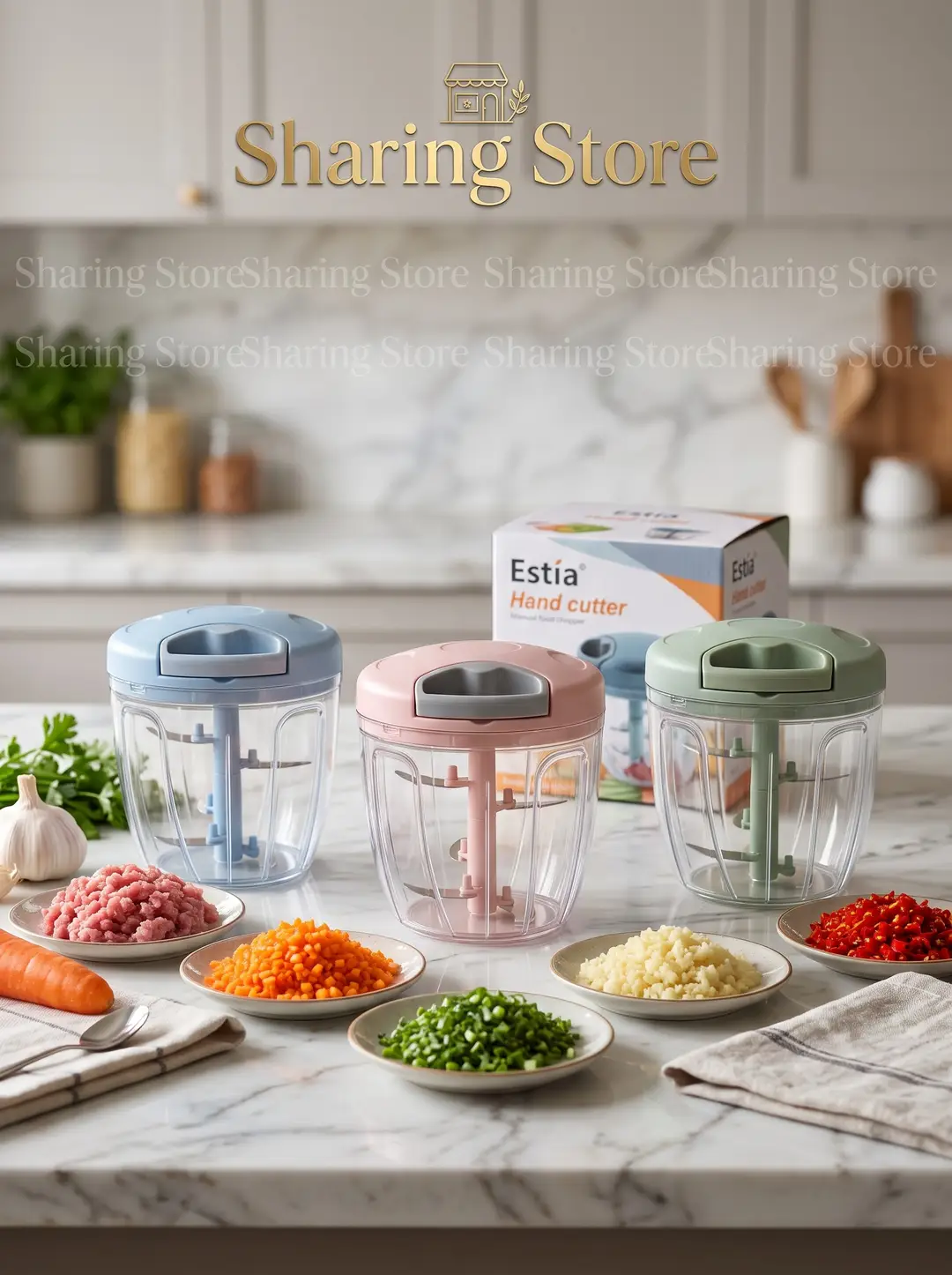 Manual Food Chopper & Vegetable Cutter