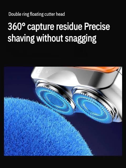 Portable Rechargeable Hair Shaver Black Double Floating Travel Friendly