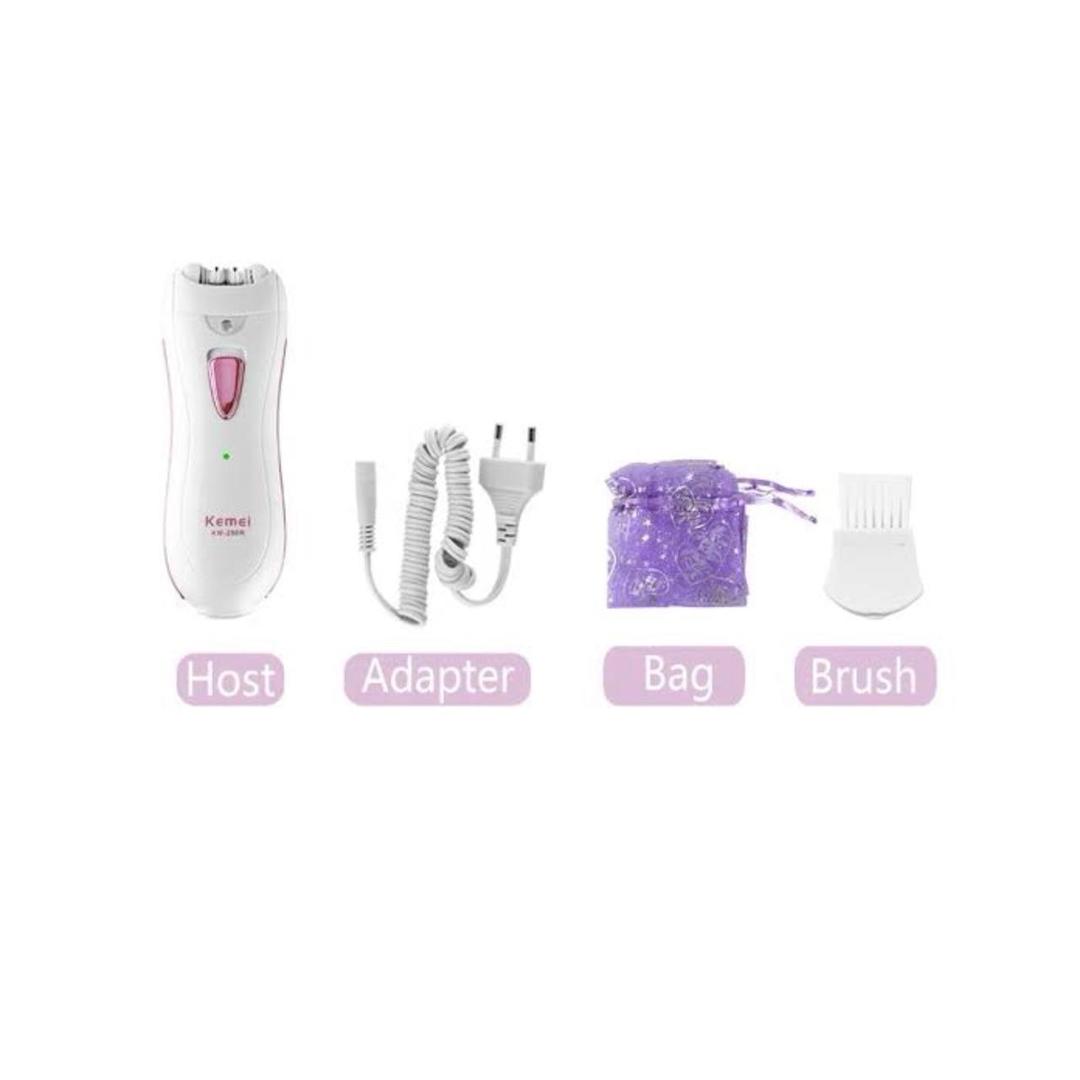 Kemei Rechargeable Lady Hair Clipper Shaver White