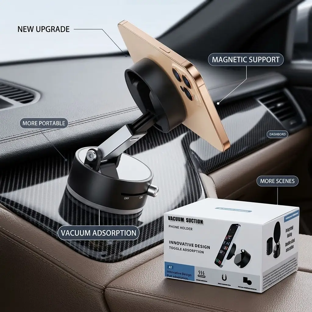 MagnaGrip Ultra-V2: Premium Vacuum Magnetic Phone Mount