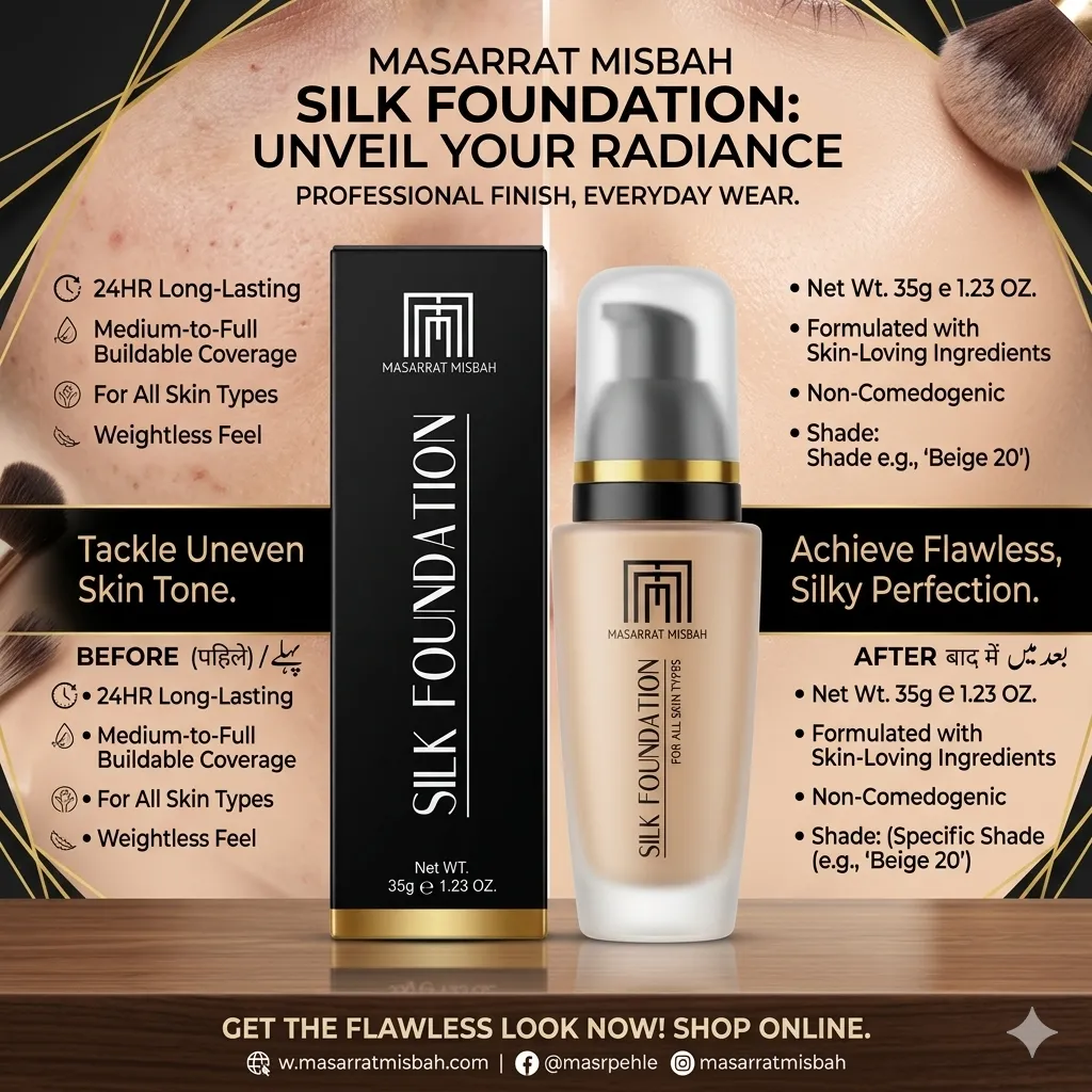 Masarrat Misbah Silk Foundation – Flawless Long-Lasting Coverage