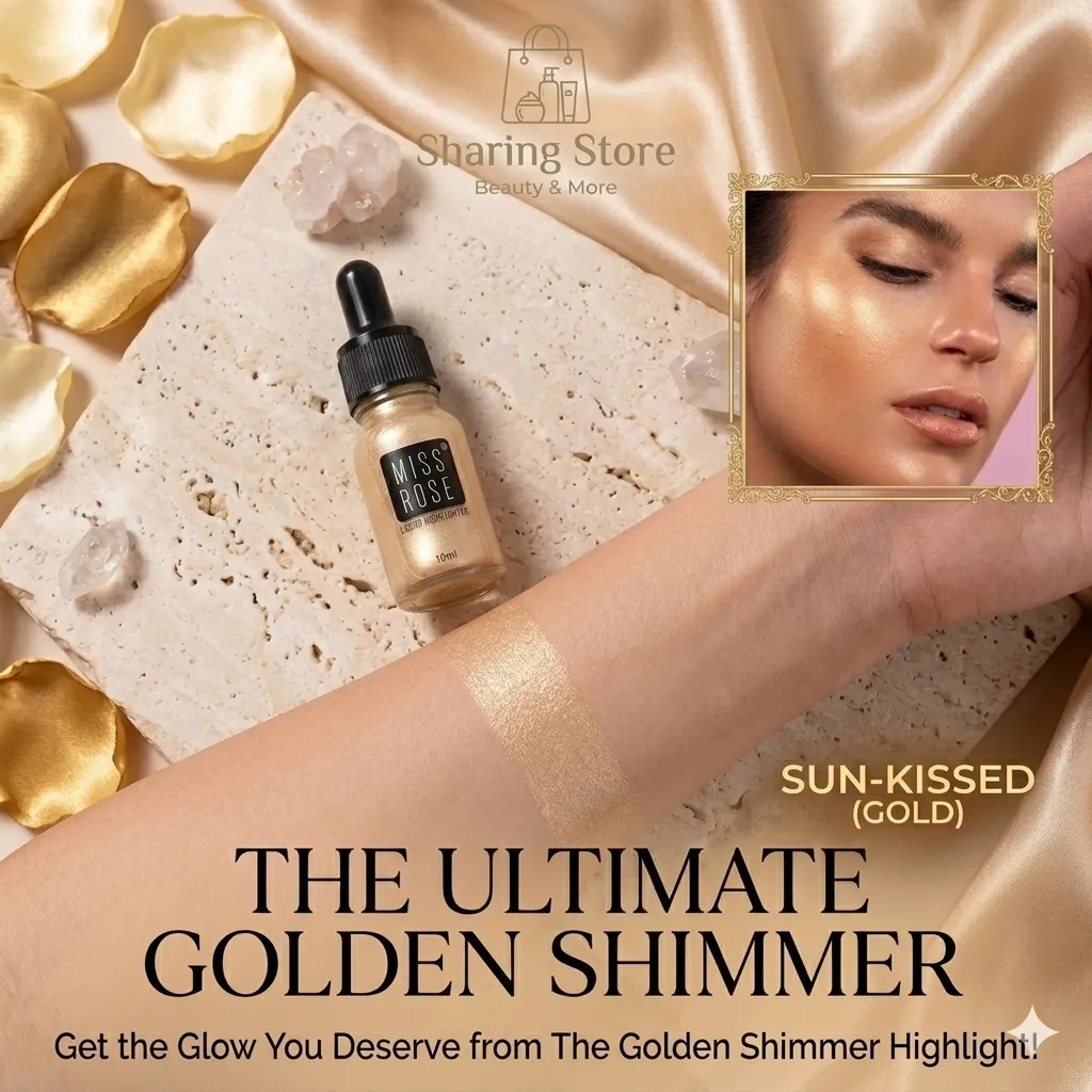MISS ROSE Premium Liquid Highlighter - High-Shine Glow (10ml)