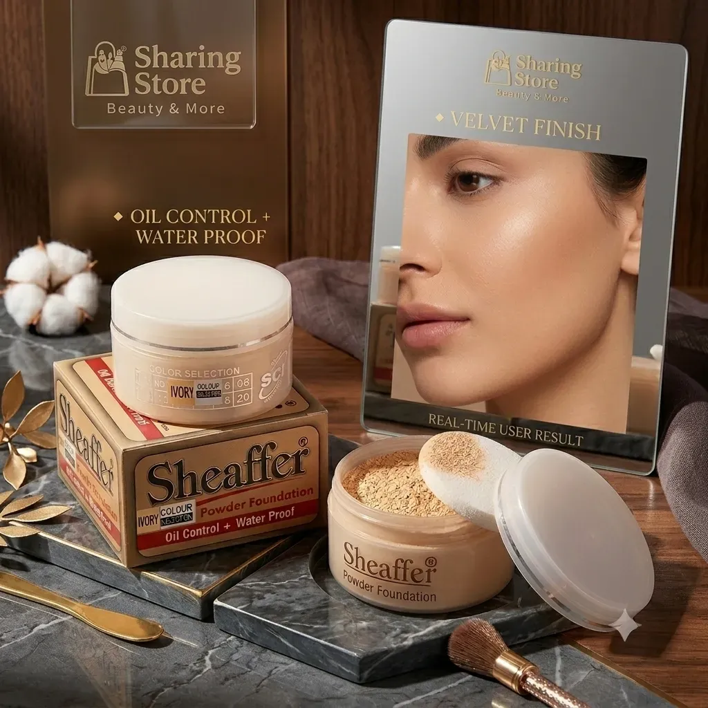 Sheaffer Powder Foundation – Waterproof & Oil Control Long-Lasting Face Makeup
