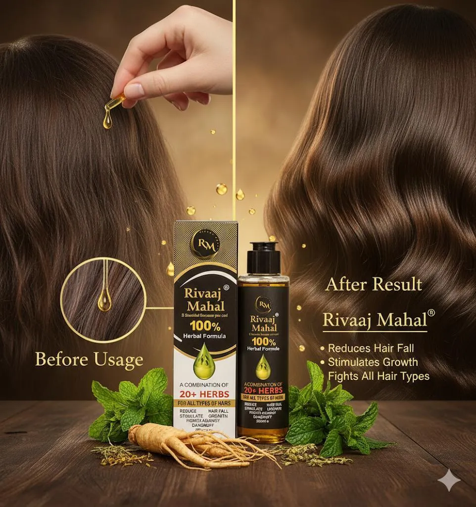 Rivaaj Mahal 100% Herbal Hair Oil 50ml for Dandruff & Growth