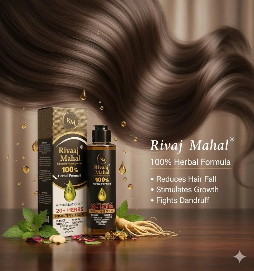 Rivaaj Mahal 100% Herbal Hair Oil 50ml for Dandruff & Growth