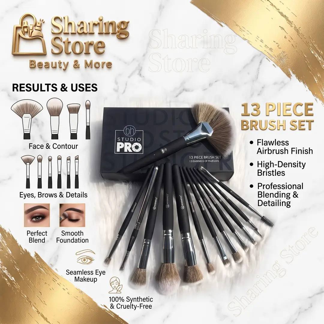 Premium BH Studio Pro 13 Piece Professional Makeup Brush Set image 2