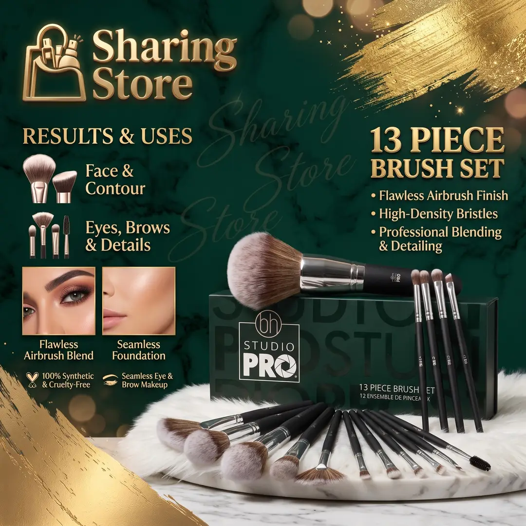 Premium BH Studio Pro 13 Piece Professional Makeup Brush Set image 3