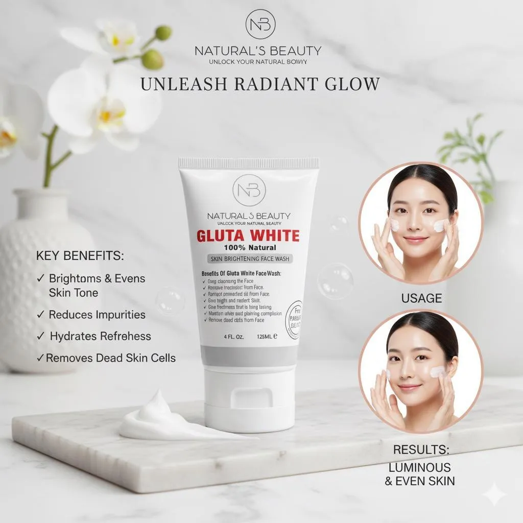 Gluta White Face Wash 100ml Brightening Paraben Free