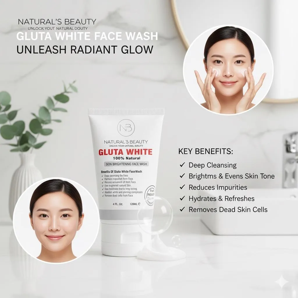 Gluta White Face Wash 100ml Brightening Paraben Free