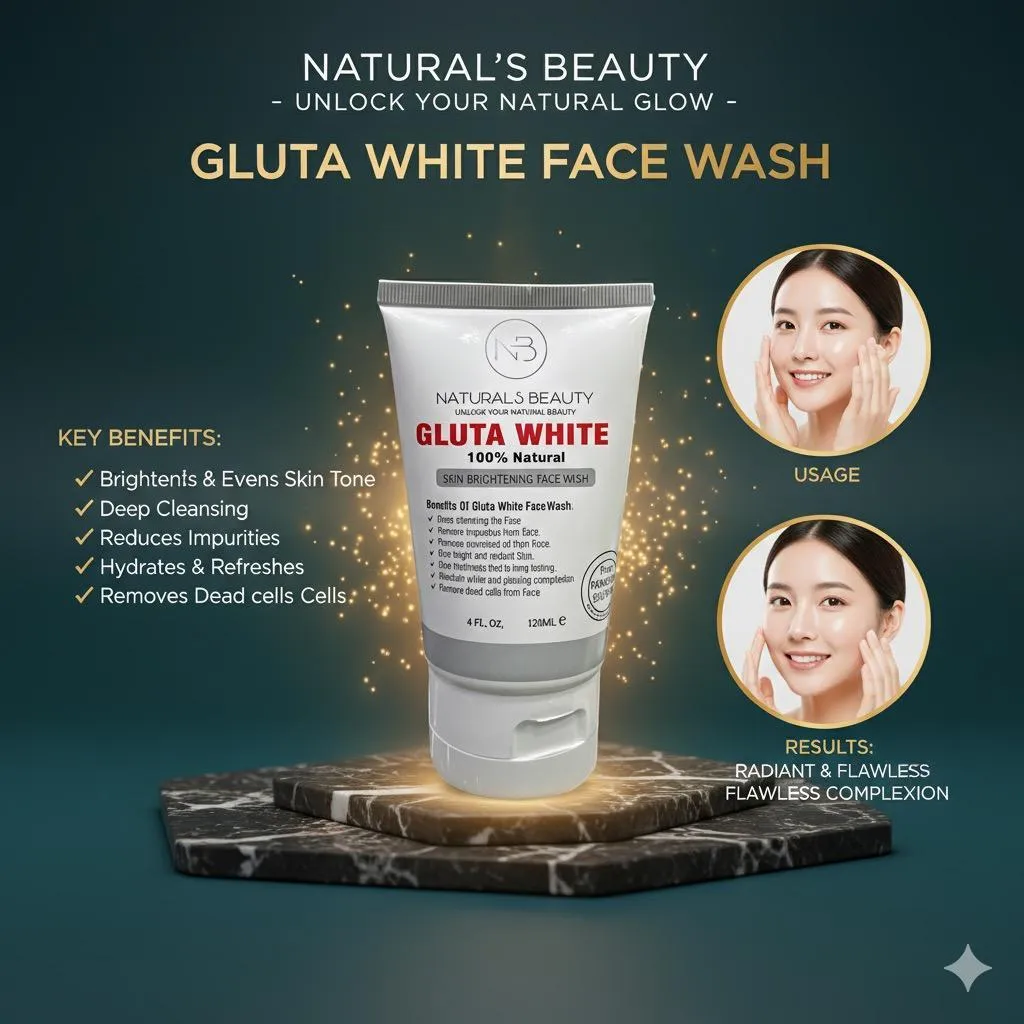 Gluta White Face Wash 100ml Brightening Paraben Free