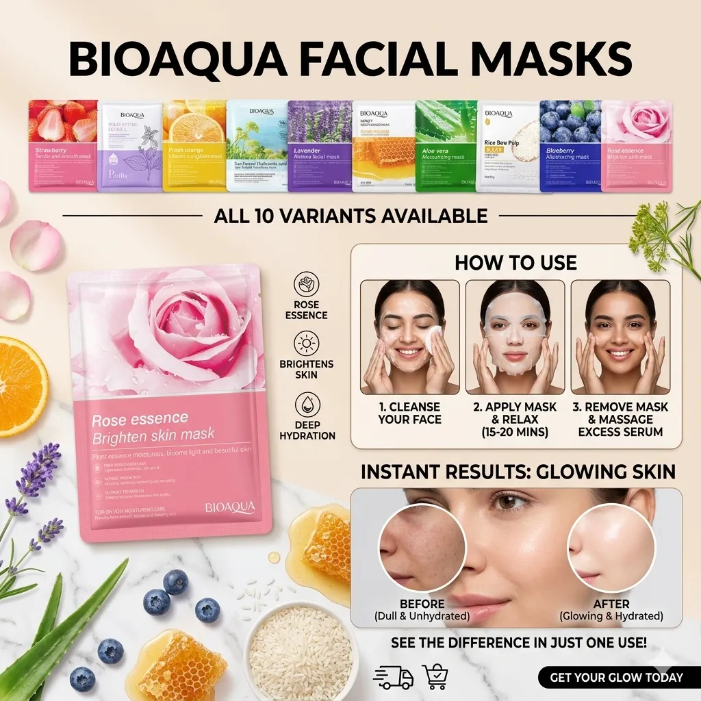 Bioaqua Facial Sheet Mask Collection Pack of 3