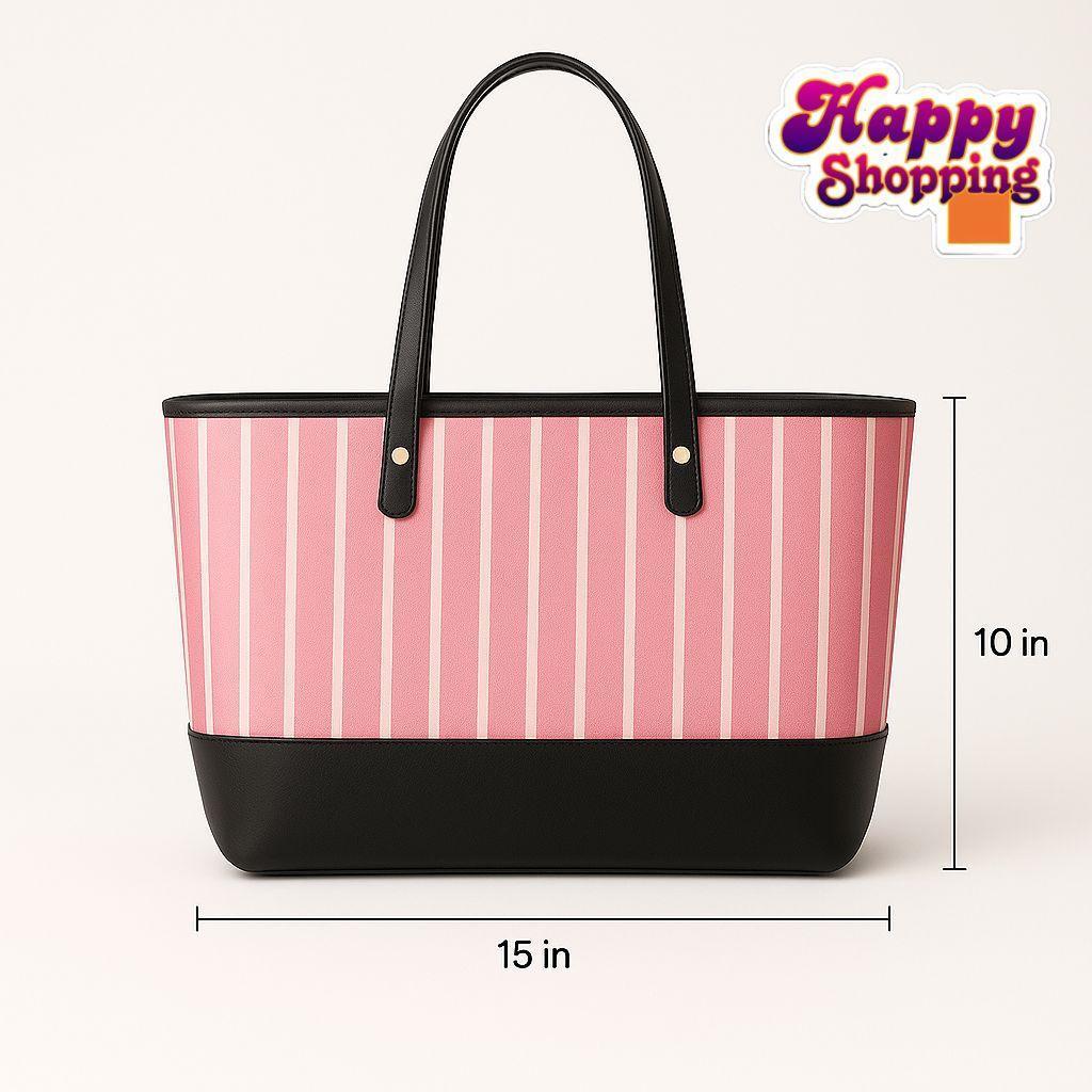 Louis Vuitton Striped Tote & Crossbody Set Pink Black