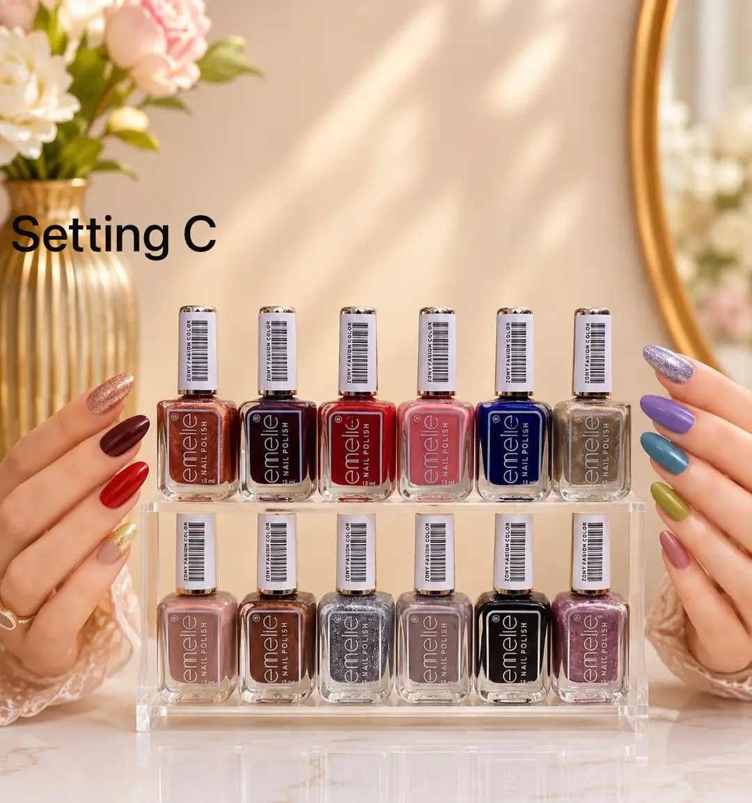 Quick-Drying Formulation Nail Polish 12 Pcs Box