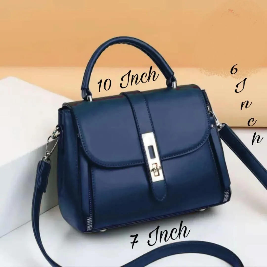 Blue PU Leather Crossbody Bag for Girls 10x7x6 Inch