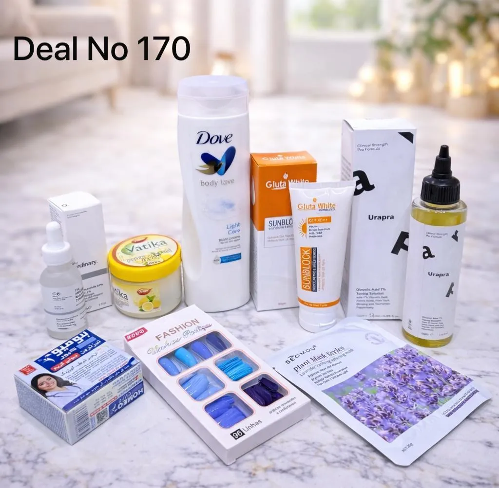8 in 1 Skincare Bundle with Fake Nails & 800ml Lotions