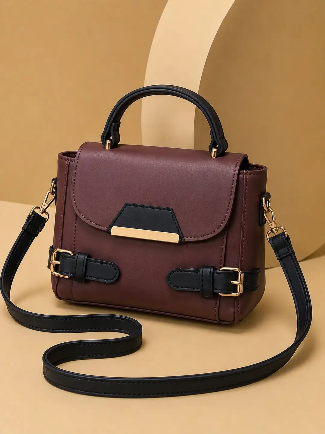 Women's Leather Plain Shoulder Bag