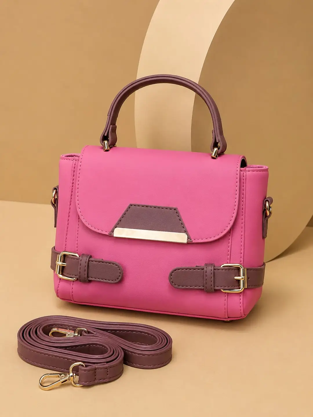Women's Leather Plain Shoulder Bag