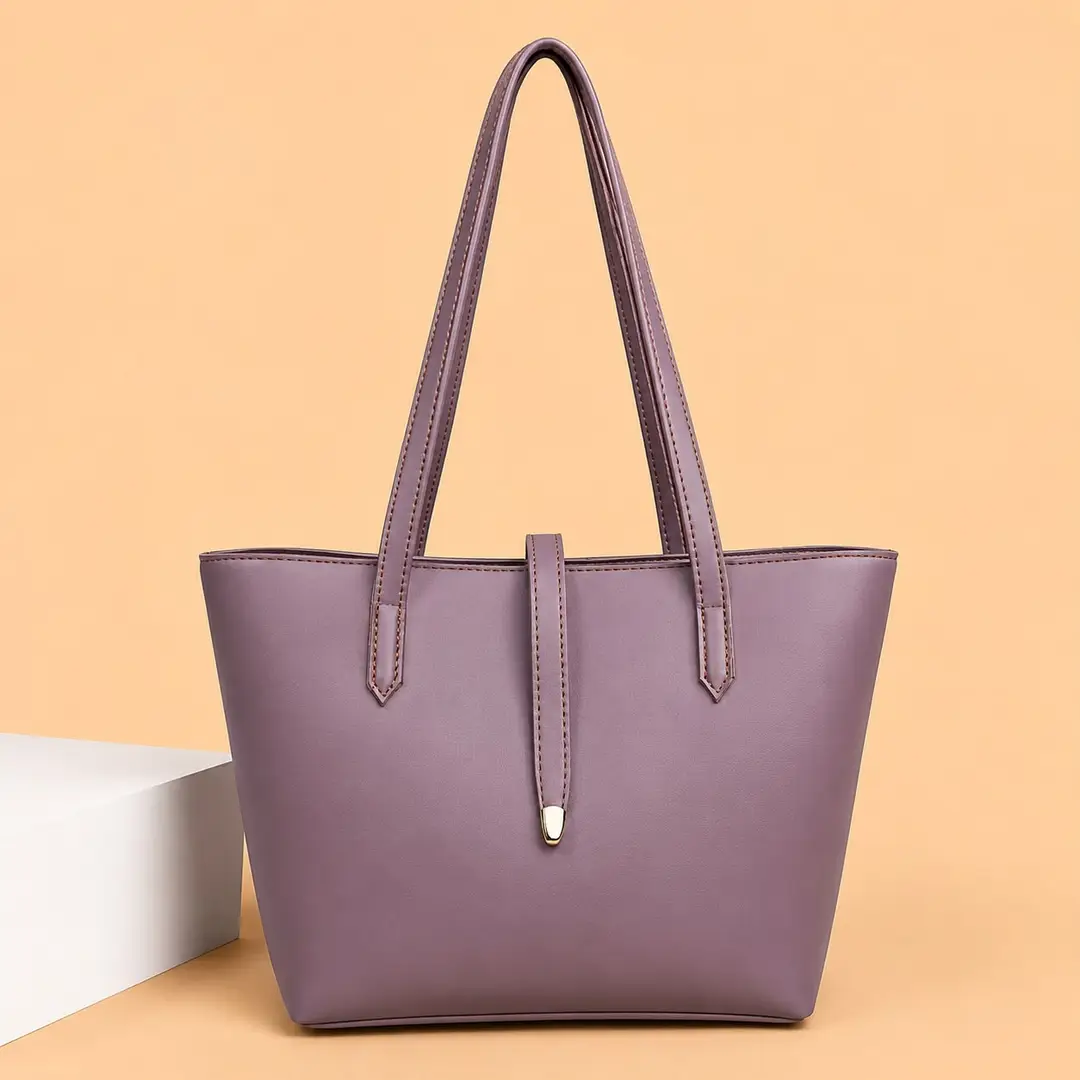Women's Leather Plain Shoulder Bag