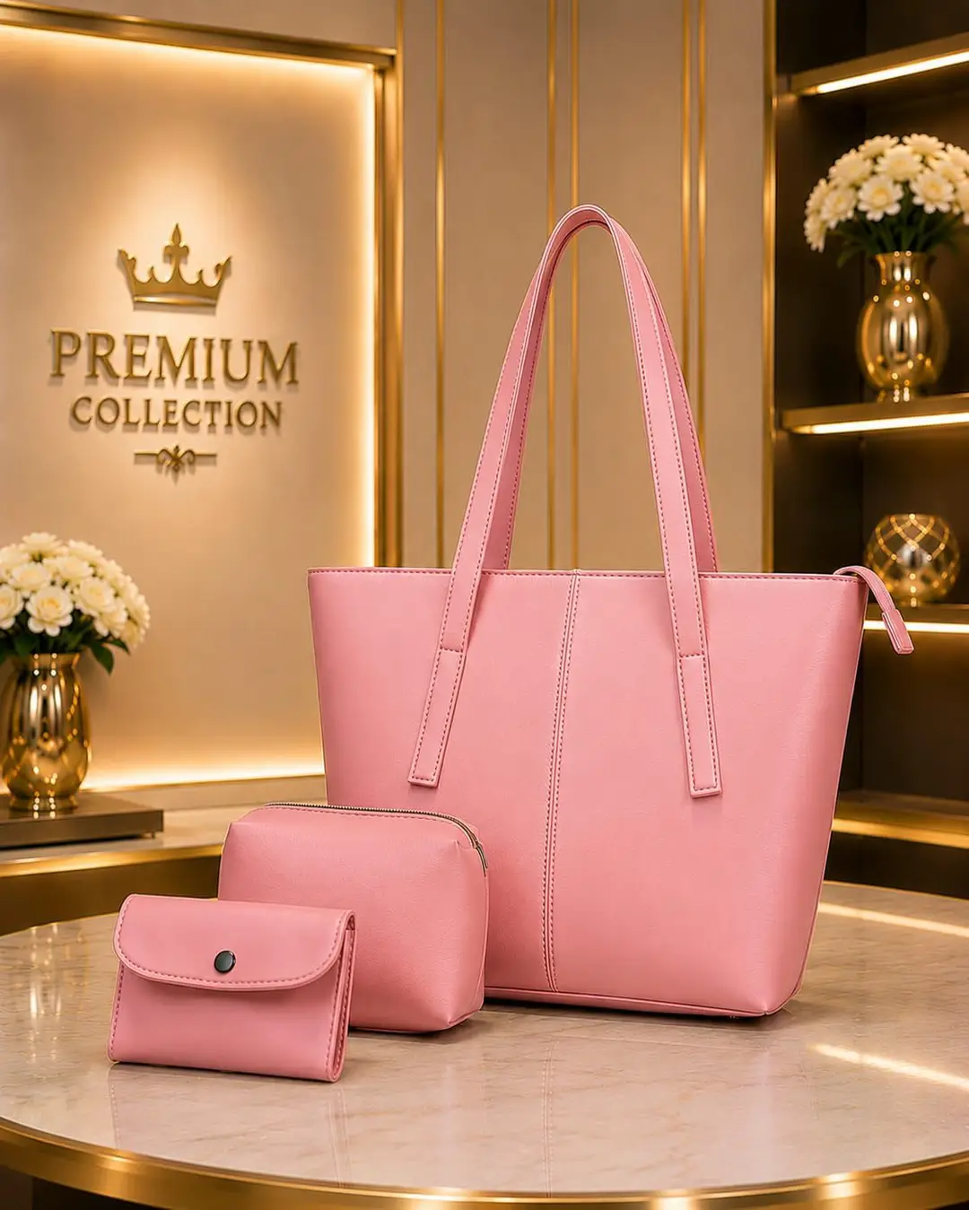Women's Leather Plain Shoulder Bag
