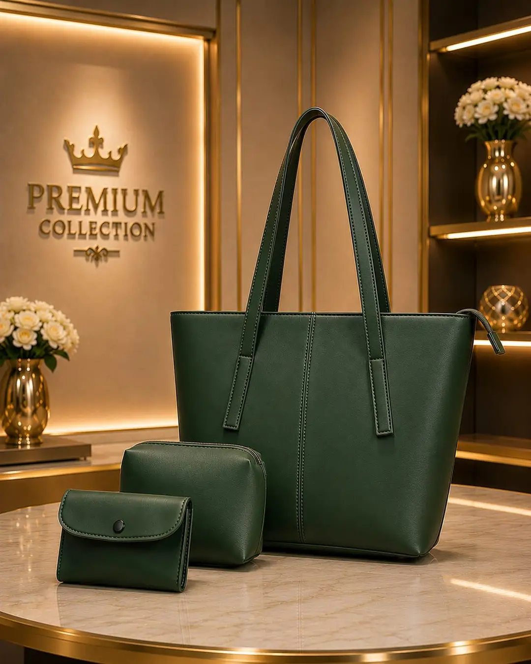 Women's Leather Plain Shoulder Bag