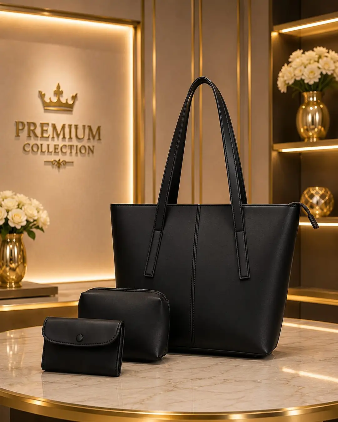 Women's Leather Plain Shoulder Bag