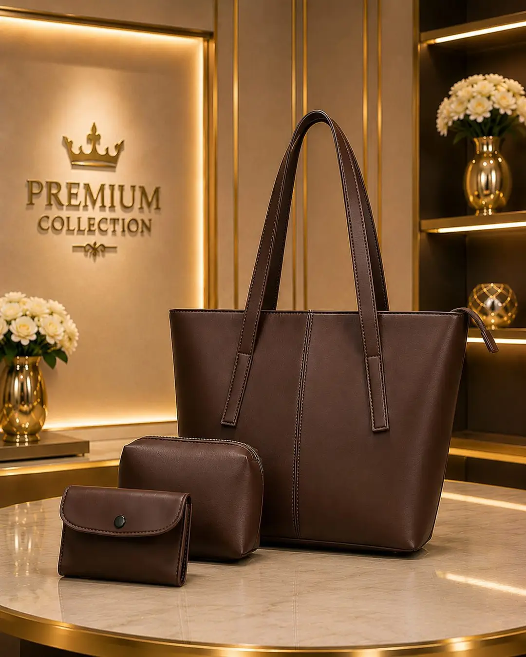 Women's Leather Plain Shoulder Bag