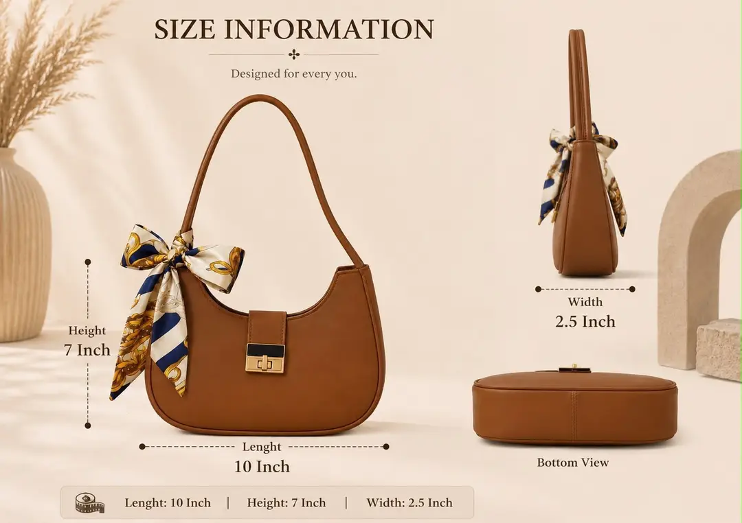 Women's Leather Plain Shoulder Bag