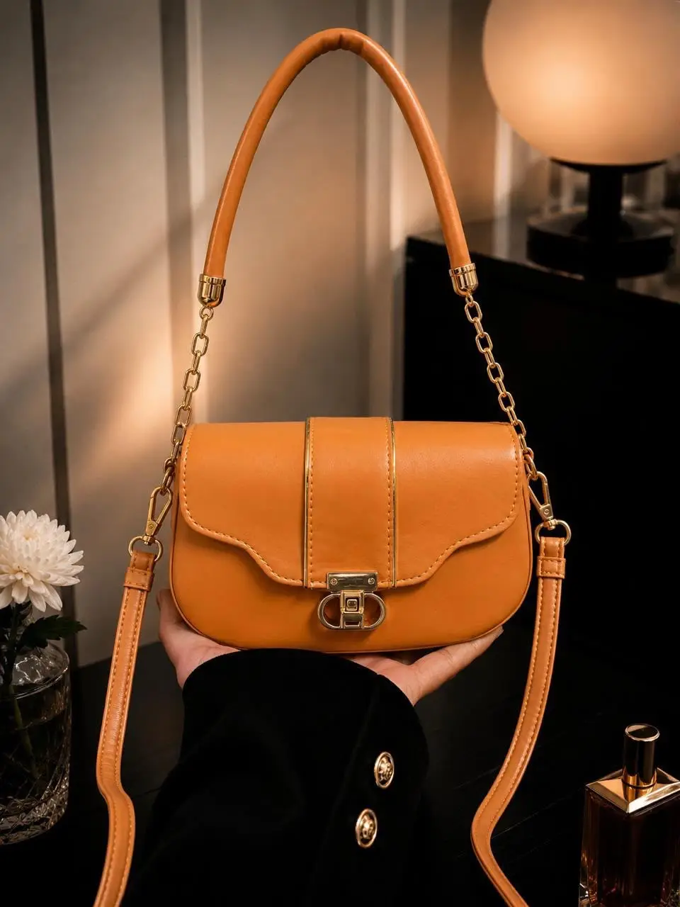 Women's Leather Plain Shoulder Bag