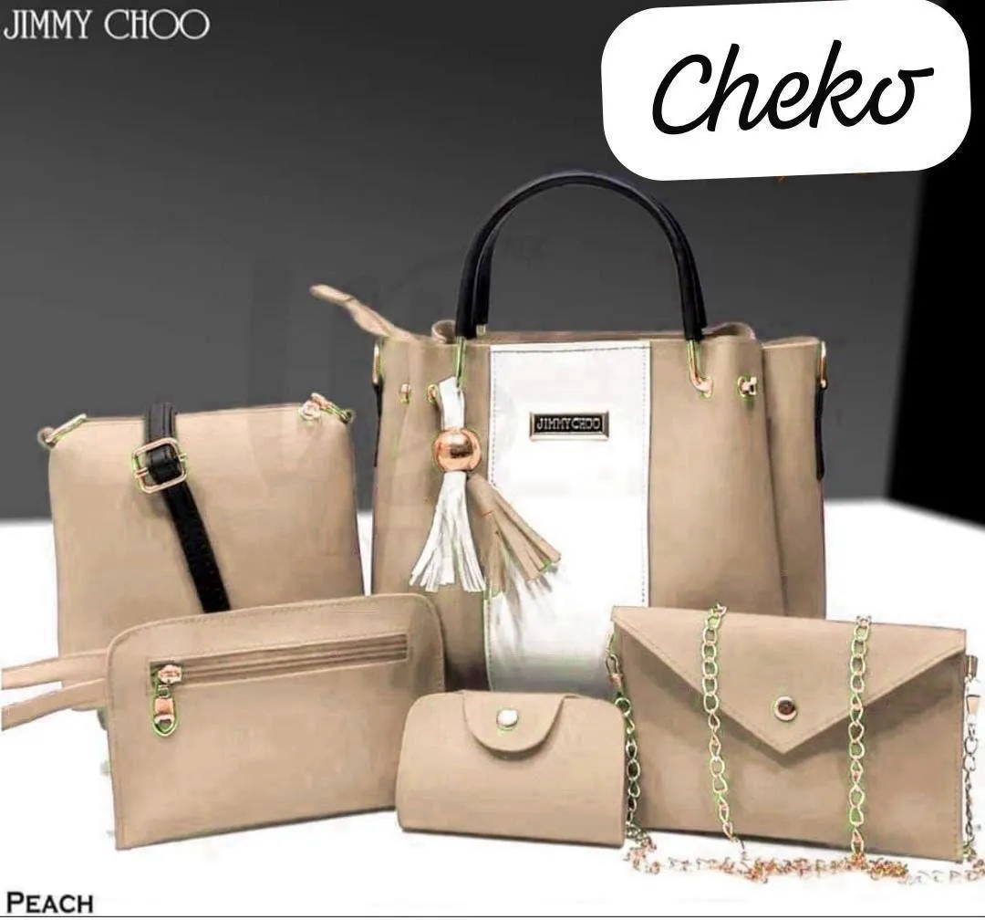 Women's PU Leather Plain Hand Bag Set