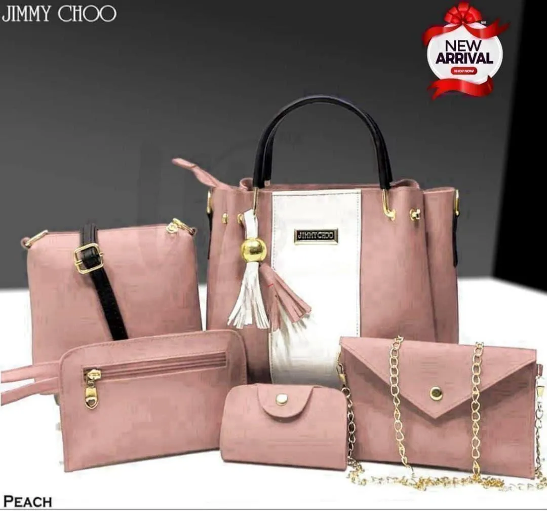 Women's PU Leather Plain Hand Bag Set