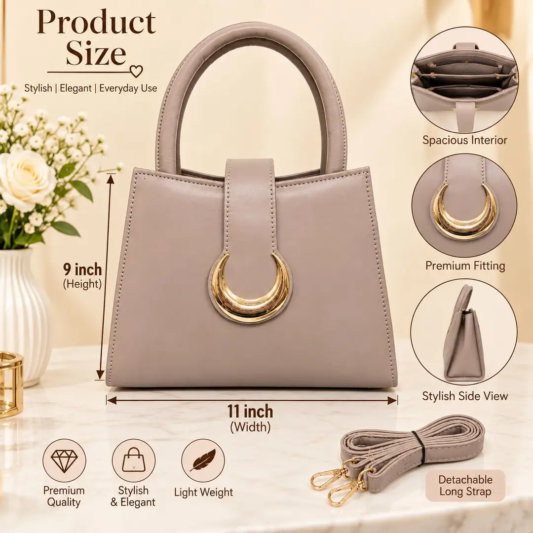 Women's Leather Plain Hand Bag
