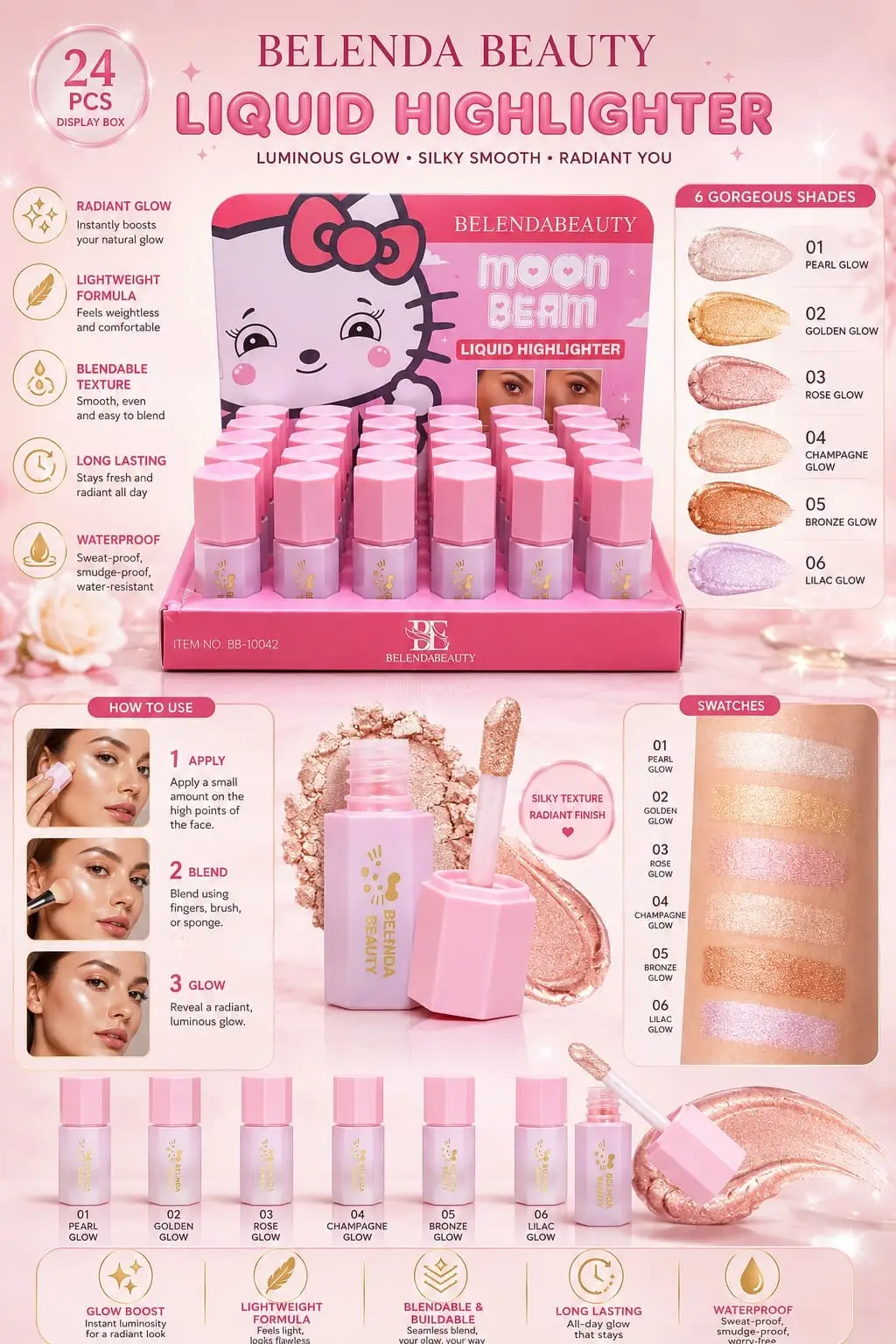 Belenda Beauty Highlighters 6 pcs set