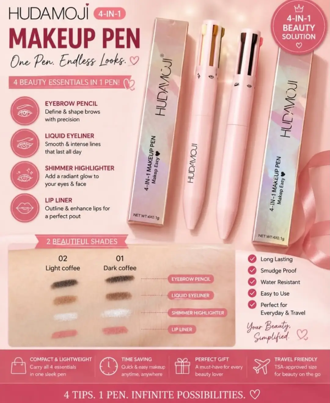 HudaMoji 4in1 Makeup Touchup Pen