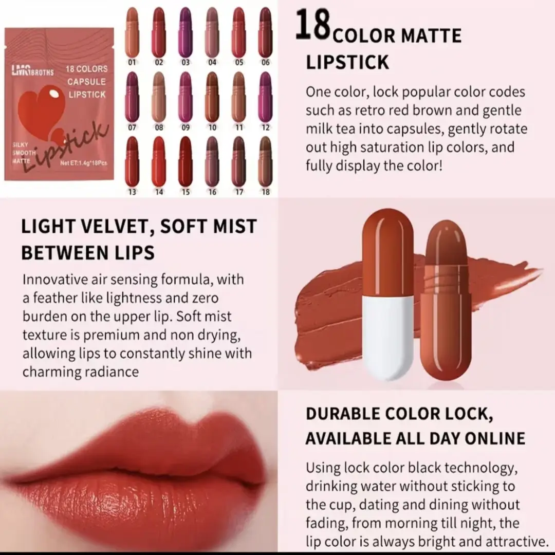Bold Coverage Mini Lipstick 100 g - 18 Pcs