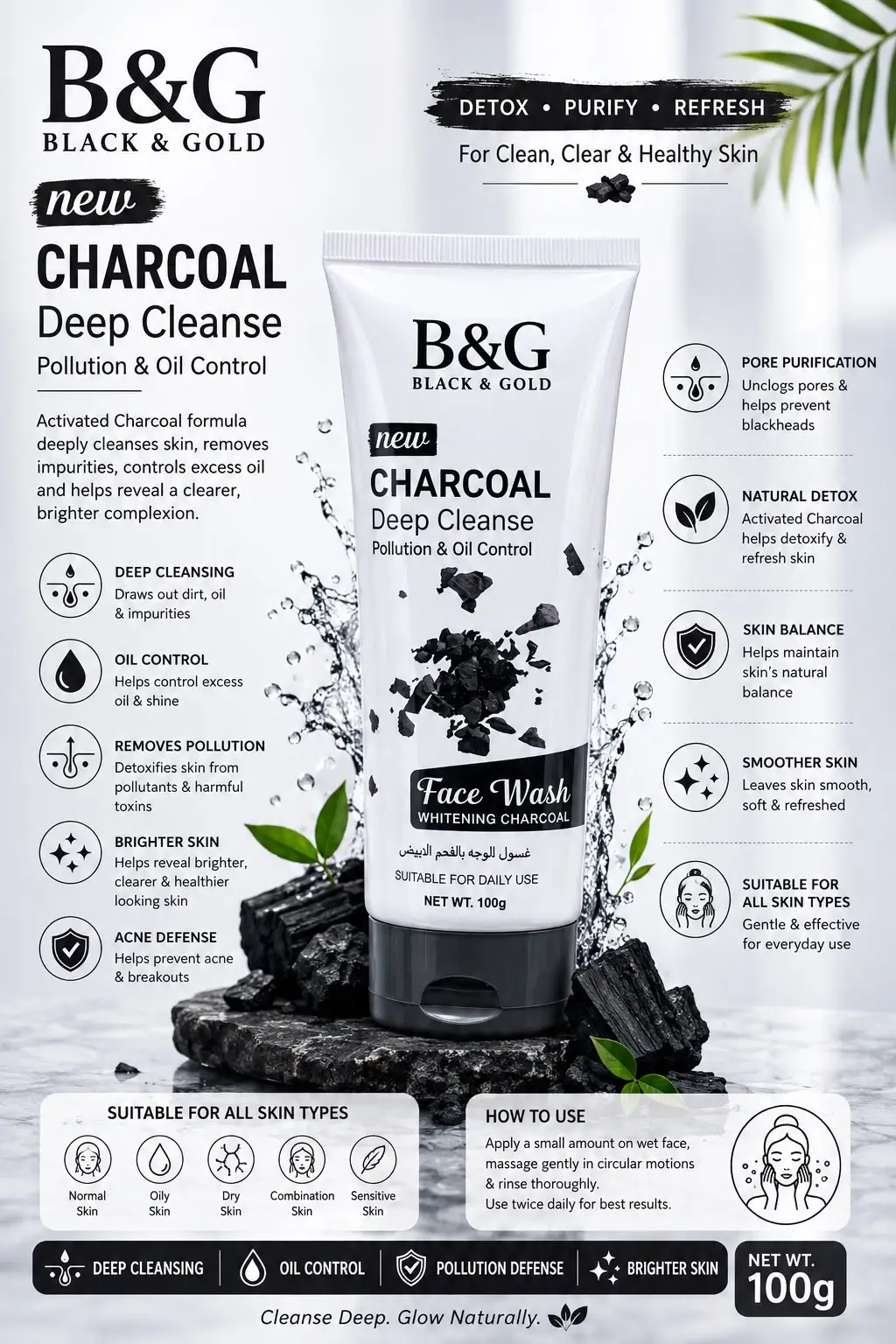 B&G Whitening Facewash 100 Ml