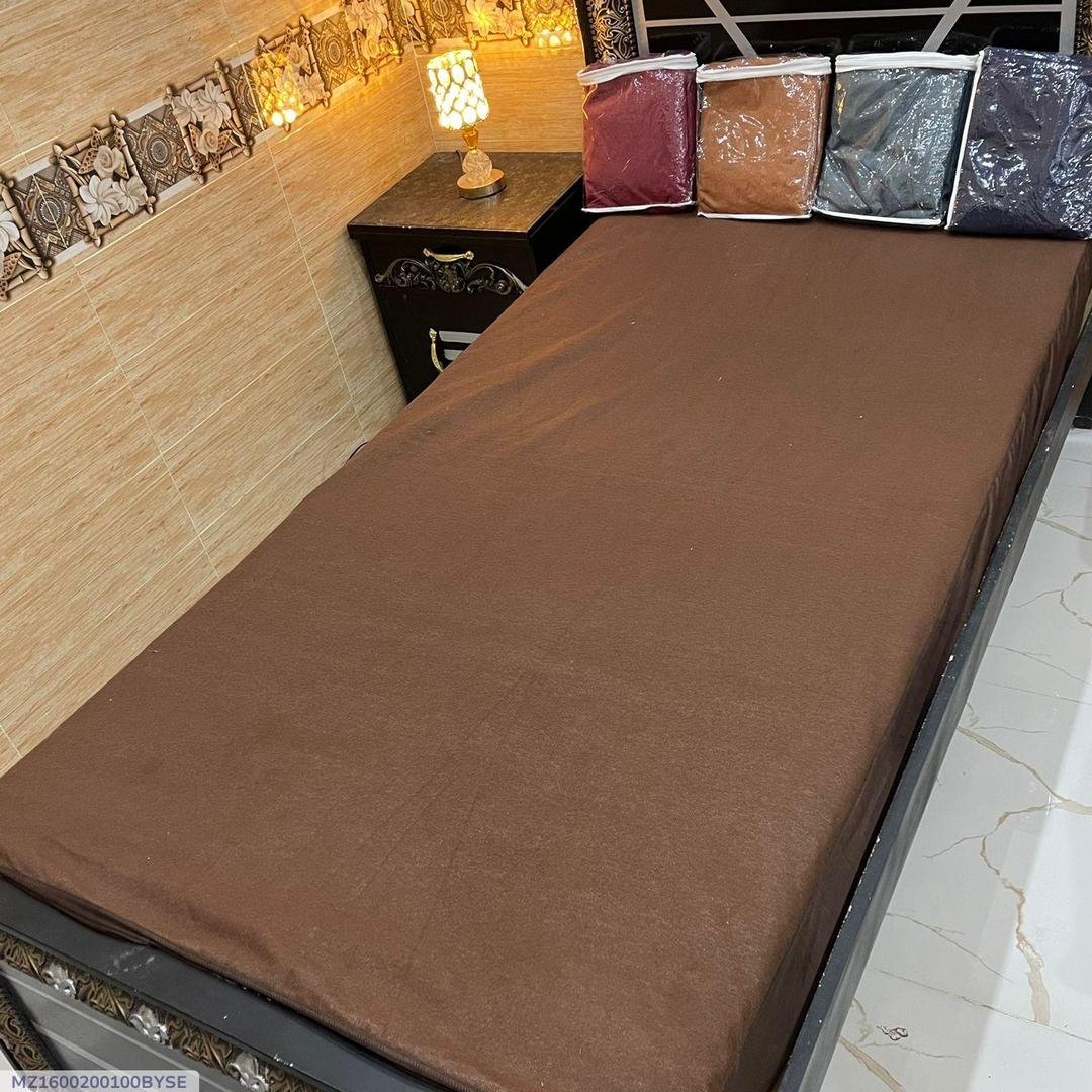 Terry Cotton Waterproof Mattress Cover Brown Single Bed