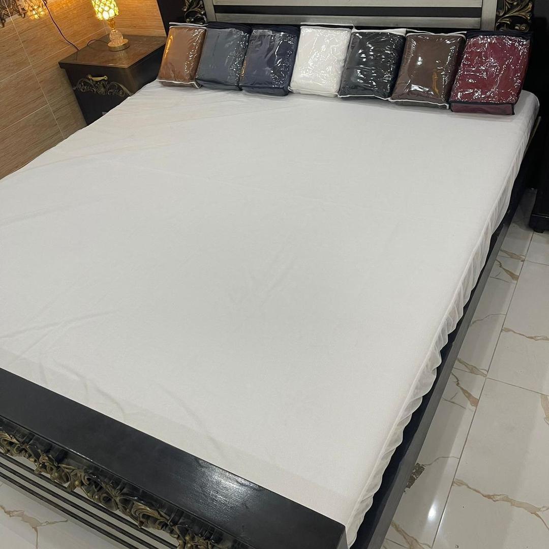 Terry Cotton Waterproof Double Bed Mattress Cover White 72x78