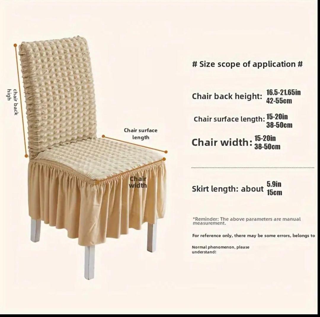 Premium Quality Textured Jersey Chair Covers Golden Set of 6
