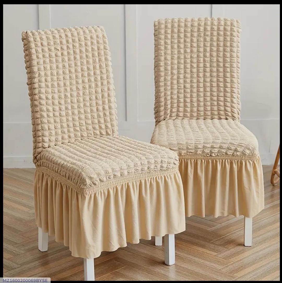 Golden Textured Jersey Chair Covers Set of 2