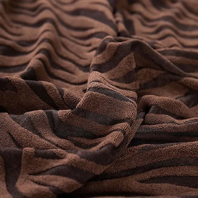 Straudertextured Velvet Sofa Cover Brown 5 Seater