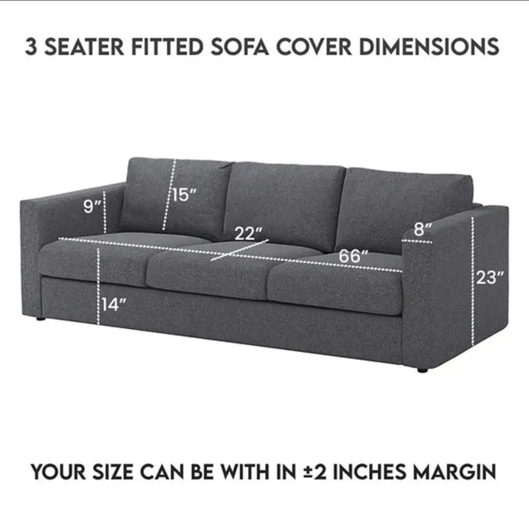 Blue Striped Sofa Cover for 3 Seater