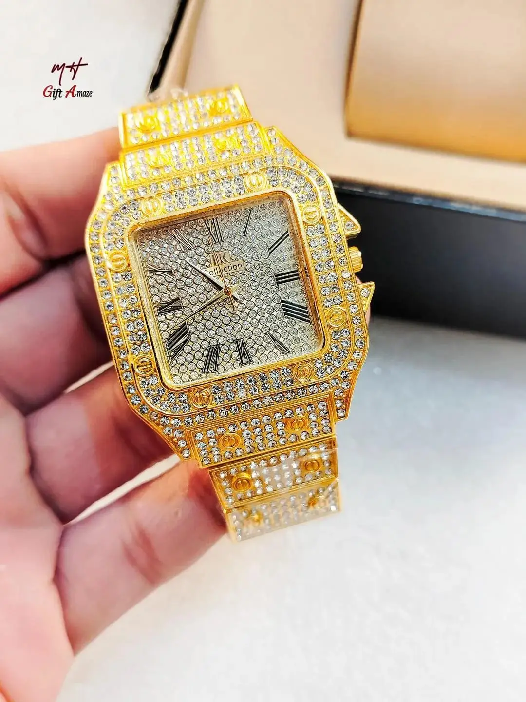 Luxury iced out  crystal Dial Watch