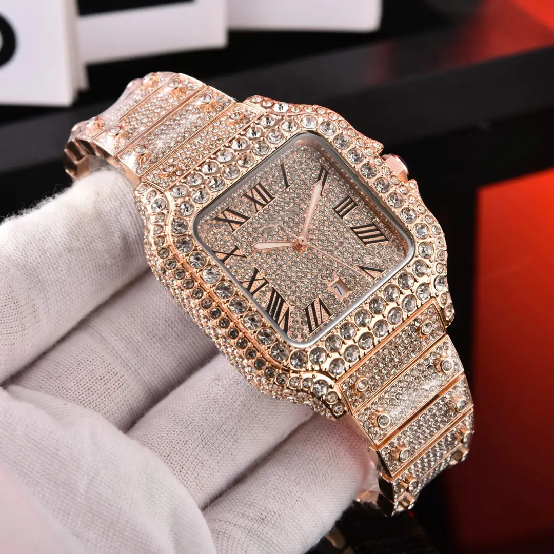 Luxury iced out crystal Dial Watch