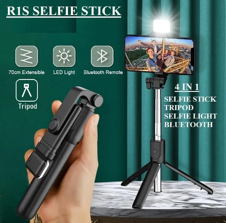Black Bluetooth 4.0 Tripod Stand for Phone