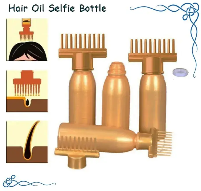 Pack of 3 Hair oil applicator comb bottle | Best professional hair oil applicator bottle with comb | 130 ml