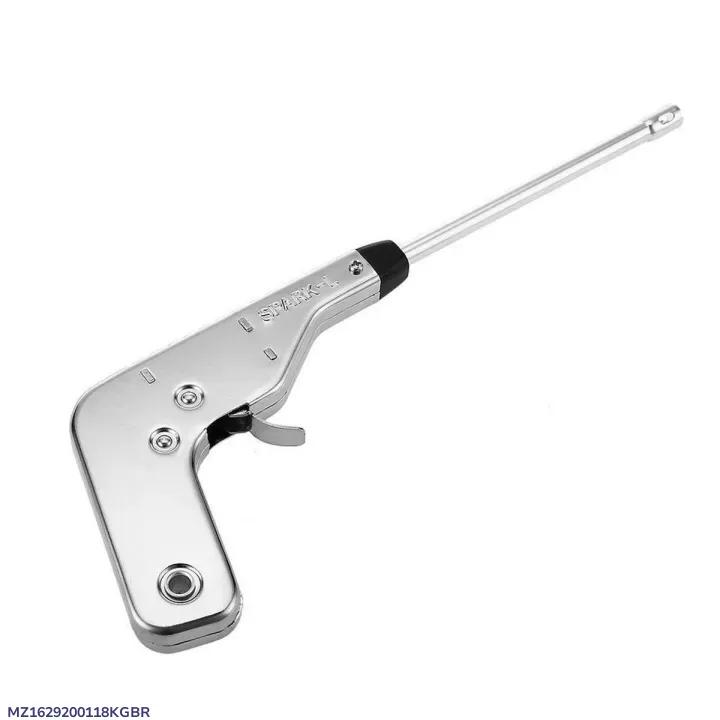 Stainless Steel Gas Lighter Battery Free Silver