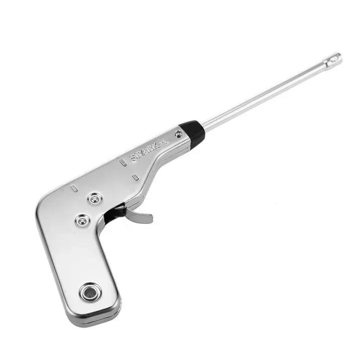 Stainless Steel Gas Lighter Battery Free Silver